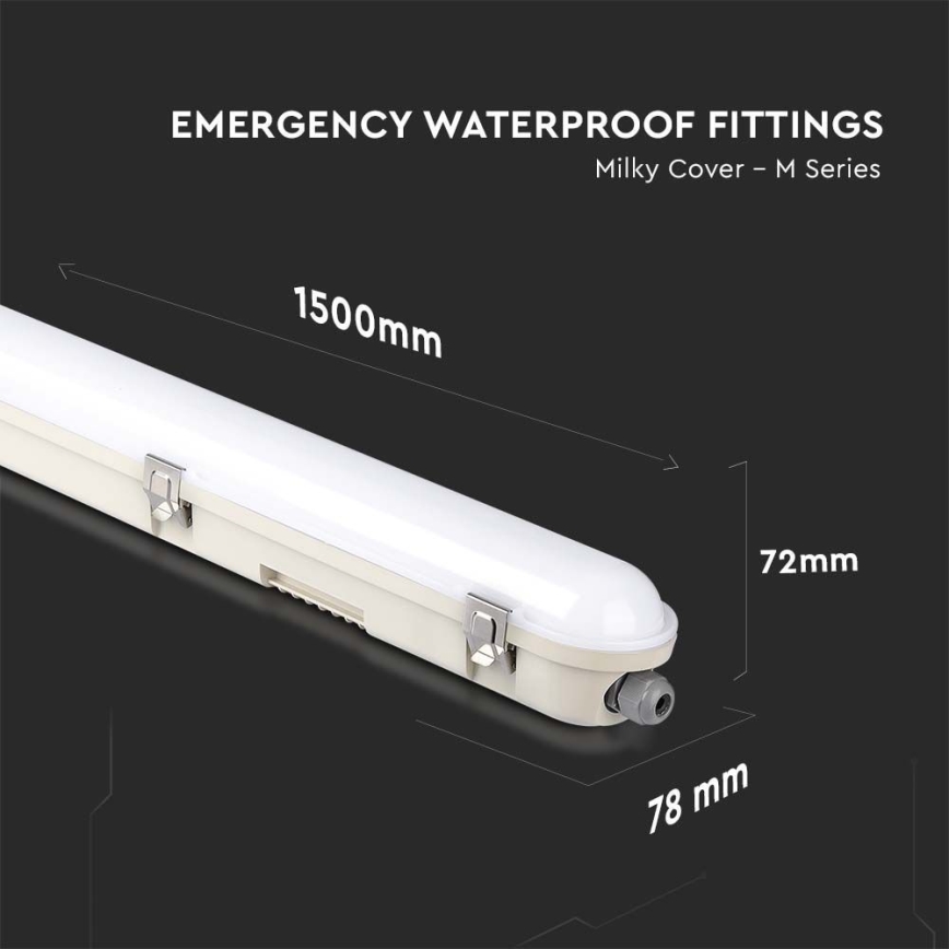 LED-Technische Leuchte mit Notfallmodul EMERGENCY LED/48W/230V 4000K 150cm IP65