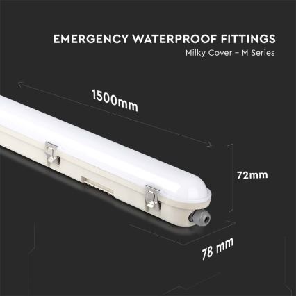 LED-Technische Leuchtstofflampe mit Notfallmodul EMERGENCY LED/48W/230V 6500K 150cm IP65
