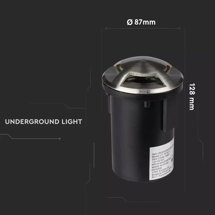LED-Orientierungslicht für draußen  1xGU5,3/MR16/20W/12V IP67