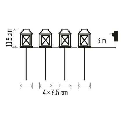 LED-Outdoor-Dekoration 4xLED/5W/230V IP44
