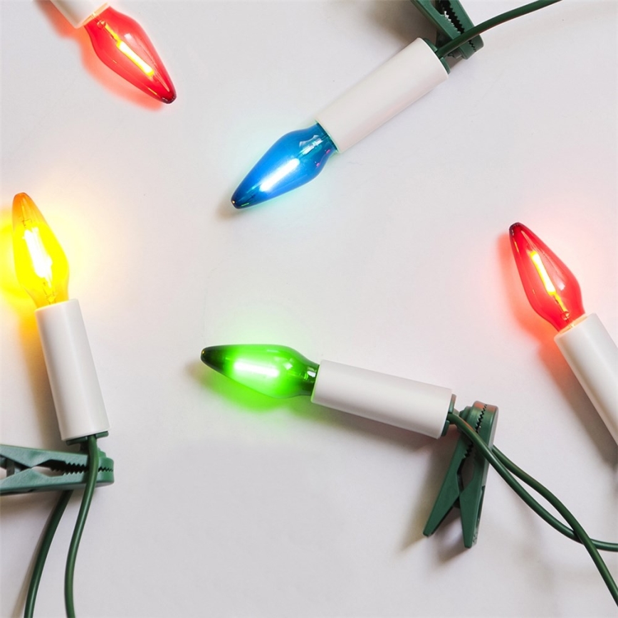 LED-Weihnachtslichterkette für den Außenbereich FELICIA FILAMENT 20xE10 19m bunt/warmweiβ IP44, Made in the EU