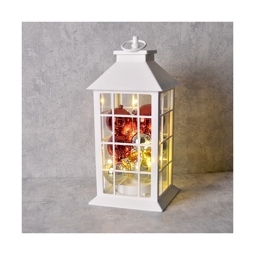 LED-Outdoor-Solar-Weihnachtsdekoration LED/3xAAA IP44 Laterne weiße Kugeln IP44