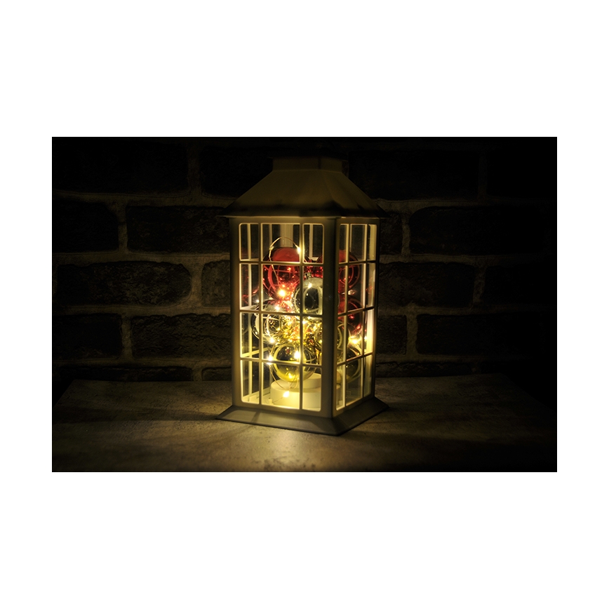 LED-Outdoor-Solar-Weihnachtsdekoration LED/3xAAA IP44 Laterne weiße Kugeln IP44