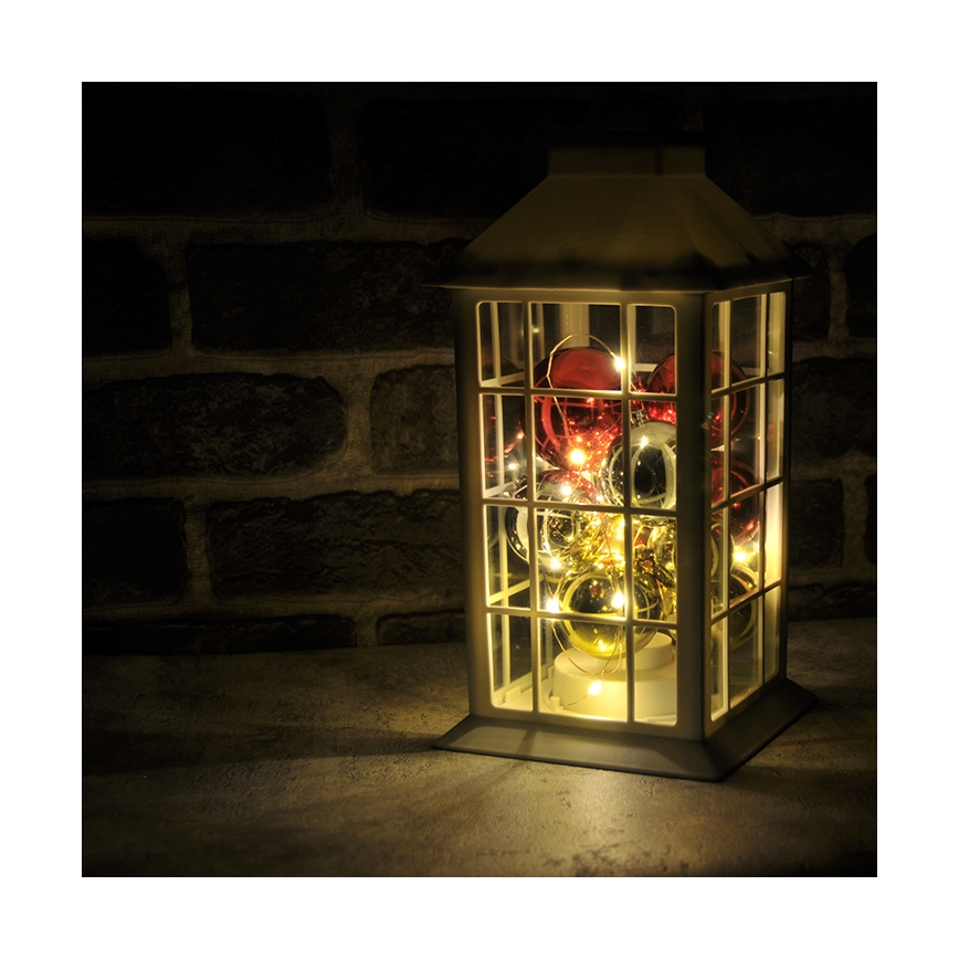 LED-Outdoor-Solar-Weihnachtsdekoration LED/3xAAA IP44 Laterne weiße Kugeln IP44