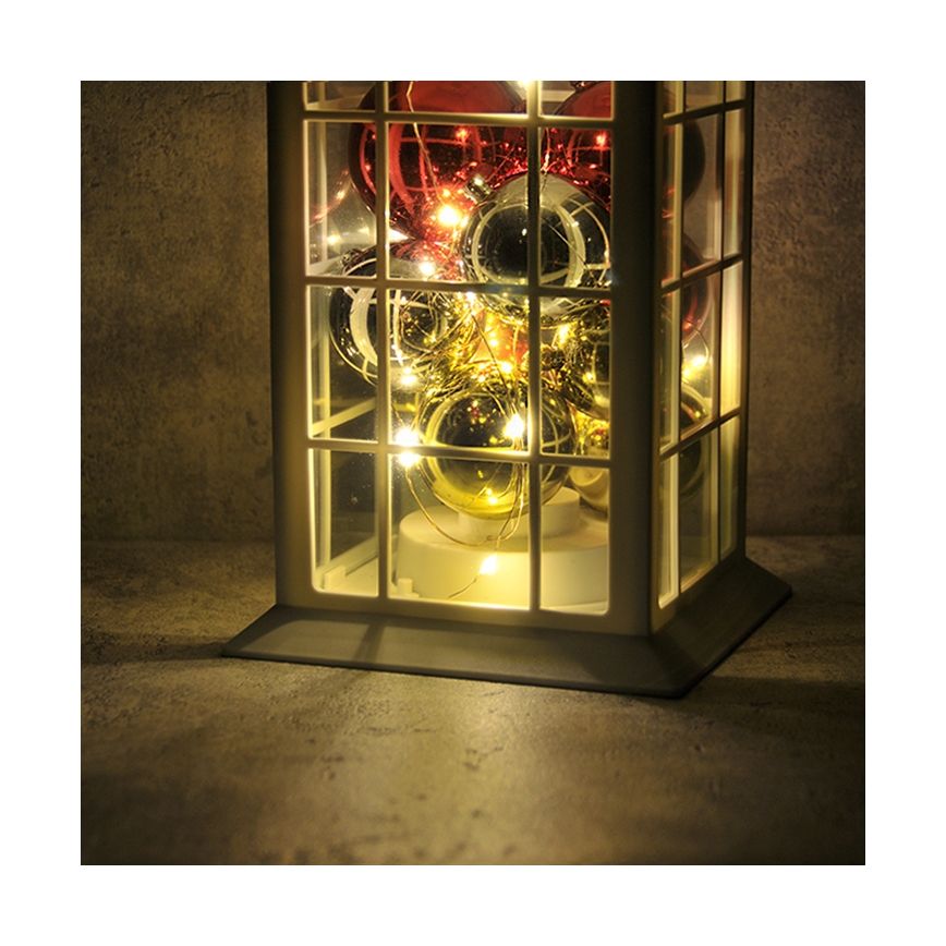 LED-Outdoor-Solar-Weihnachtsdekoration LED/3xAAA IP44 Laterne weiße Kugeln IP44