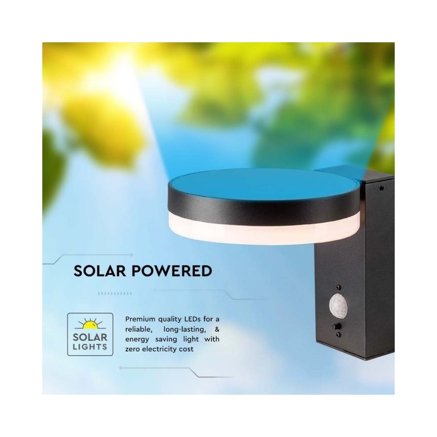 LED Outdoor-Solarwandleuchte mit Sensor LED/5,5W/3,7V 3000K IP54 2000 mAh