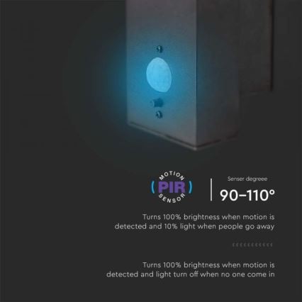 LED Outdoor-Solarwandleuchte mit Sensor LED/5,5W/3,7V 3000K IP54 2000 mAh