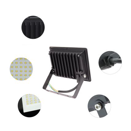 LED-Outdoor-Strahler NOCTIS LUX 3 LED/20W/230V 3000K IP65 schwarz