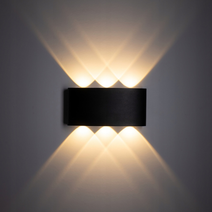 LED-Outdoor-Wandleuchte ARROW 6xLED/1W/230V IP54 schwarz