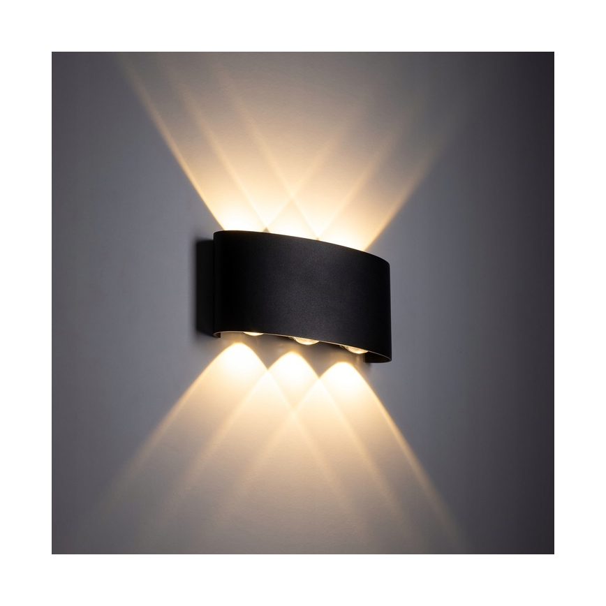 LED-Outdoor-Wandleuchte ARROW 6xLED/1W/230V IP54 schwarz