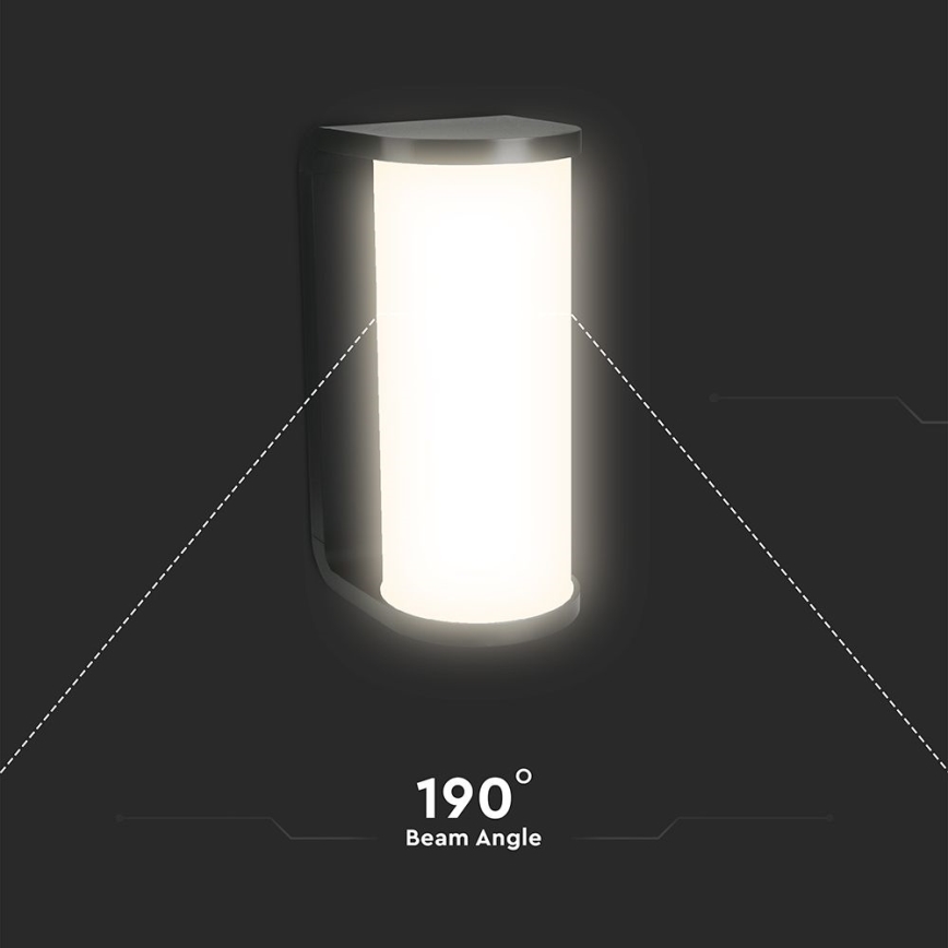 LED-Outdoor-Wandleuchte LED/12W/230V 3000/4200/6500K IP65 schwarz