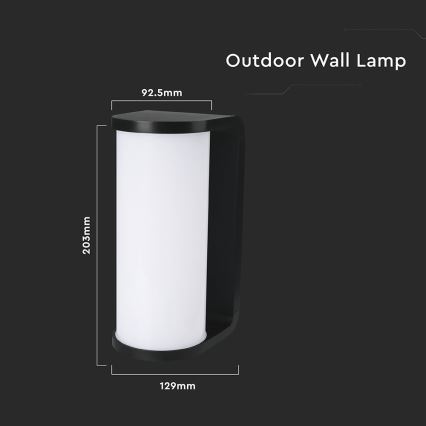 LED-Outdoor-Wandleuchte LED/12W/230V 3000/4200/6500K IP65 schwarz