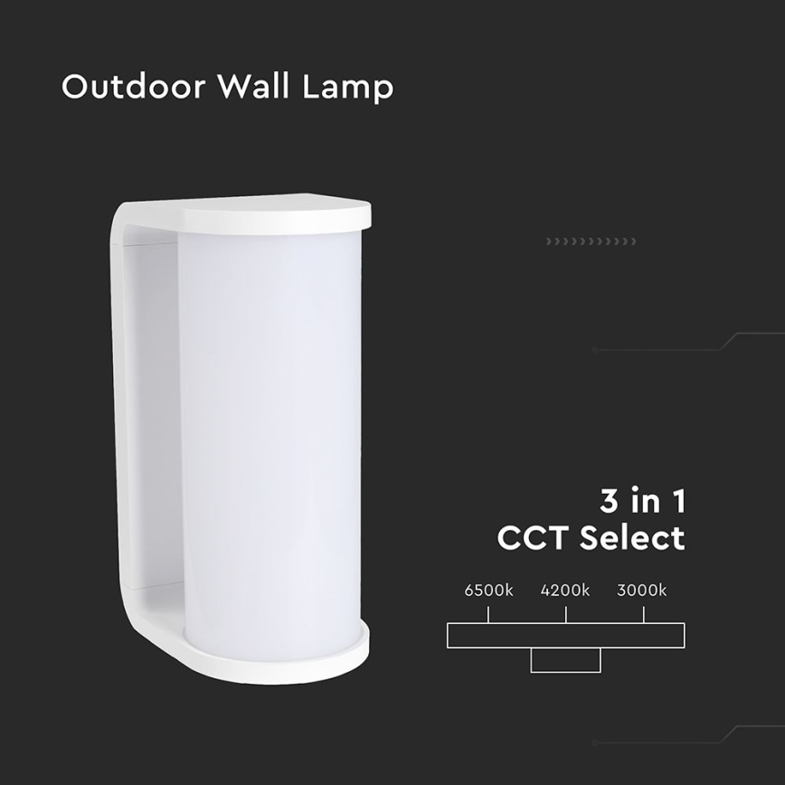 LED-Outdoor-Wandleuchte LED/12W/230V 3000/4200/6500K IP65 weiß