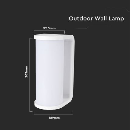 LED-Outdoor-Wandleuchte LED/12W/230V 3000/4200/6500K IP65 weiß