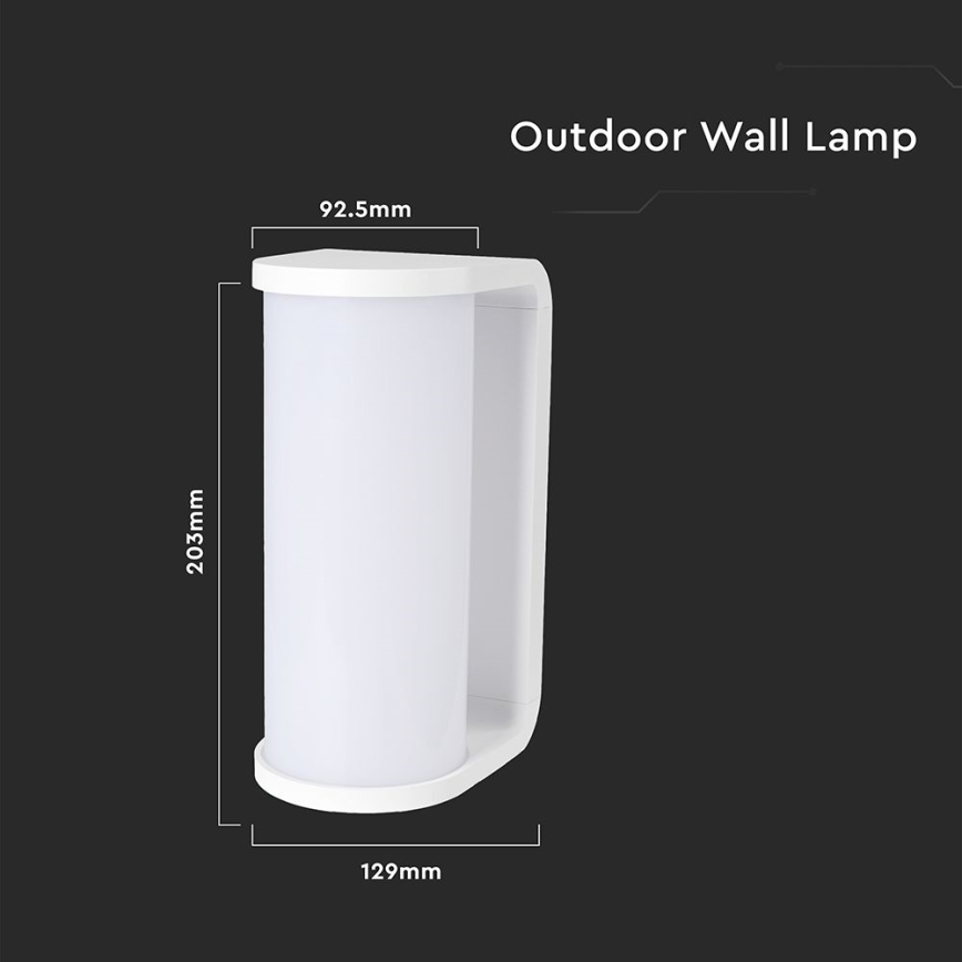 LED-Outdoor-Wandleuchte LED/12W/230V 3000/4200/6500K IP65 weiß