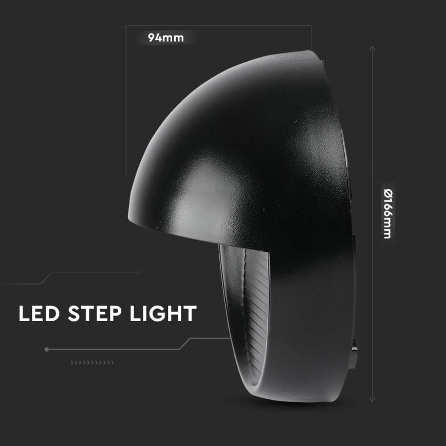 LED-Outdoor-Wandleuchte LED/3W/230V 4000K IP65 schwarz
