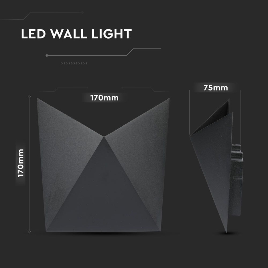 LED-Outdoor-Wandleuchte LED/5W/230V 3000K IP65 schwarz