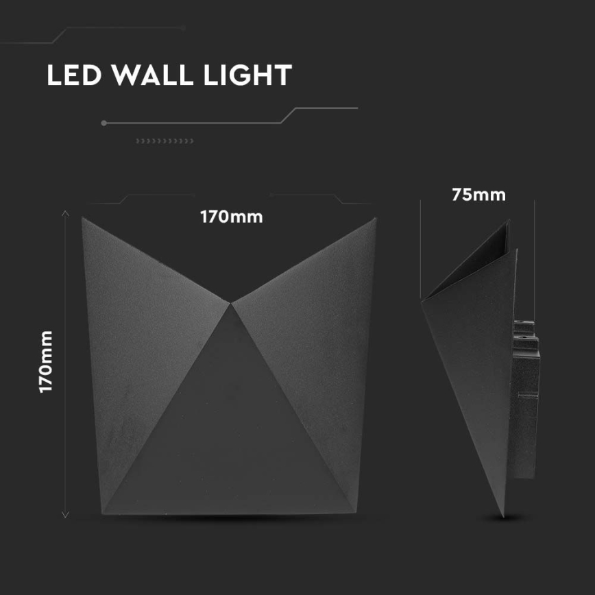 LED-Outdoor-Wandleuchte LED/5W/230V 4000K IP65 schwarz