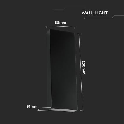 LED-Outdoor-Wandleuchte LED/8W/230V 4000K IP65 schwarz