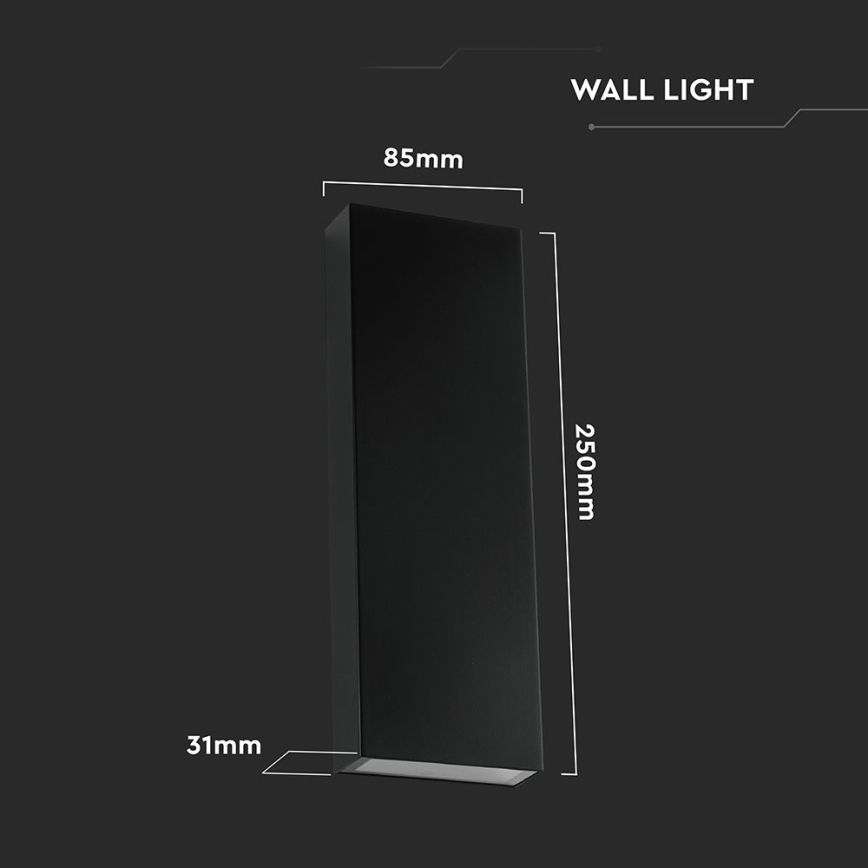 LED-Outdoor-Wandleuchte LED/8W/230V 4000K IP65 schwarz
