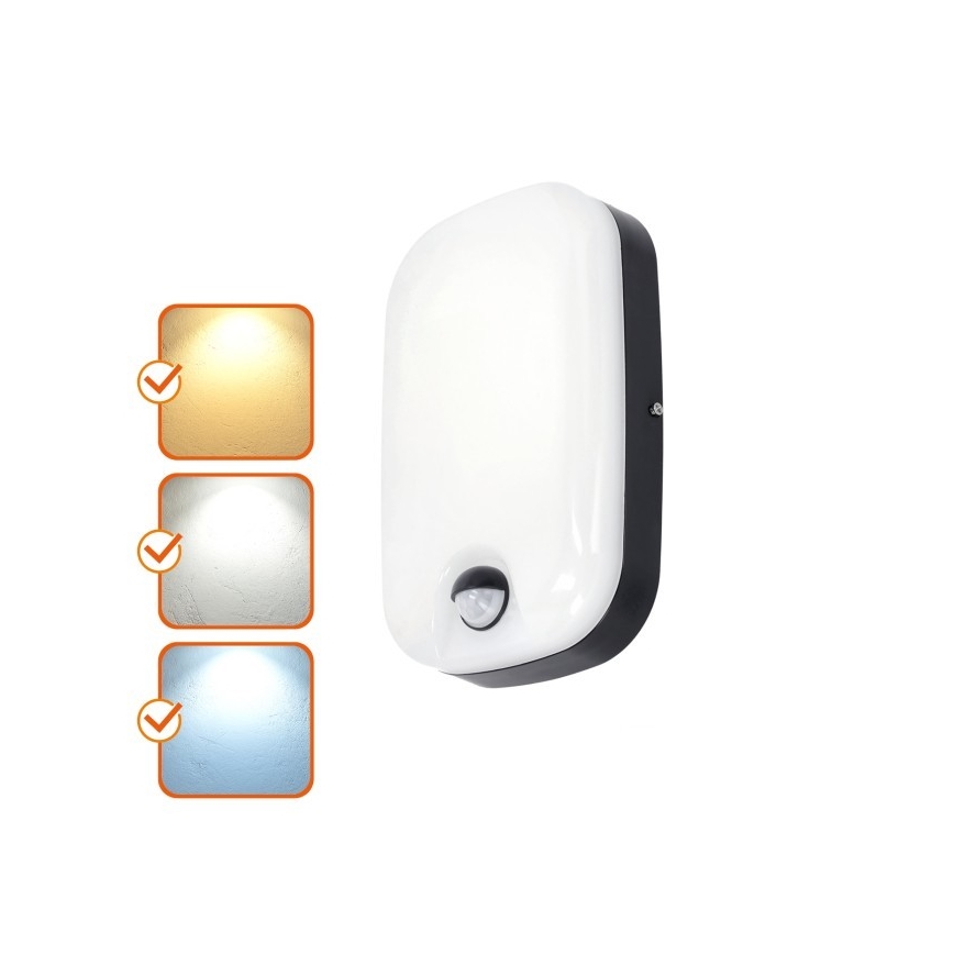 LED-Outdoor-Wandleuchte mit Bewegungs- und Dämmerungssensor BAVANO LED/15W/230V 3000/4000/5700K IP54