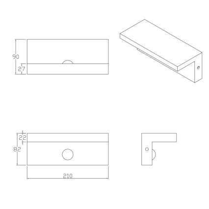 LED-Outdoor-Wandleuchte mit Sensor TESA LED/10W/230V IP54 schwarz