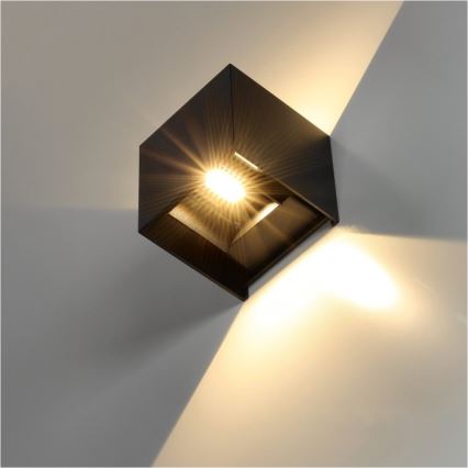 LED-Outdoor-Wandleuchte QUERK 2xLED/3W/230V 3000K IP54 schwarz