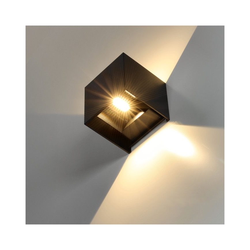 LED-Outdoor-Wandleuchte QUERK 2xLED/3W/230V 3000K IP54 schwarz