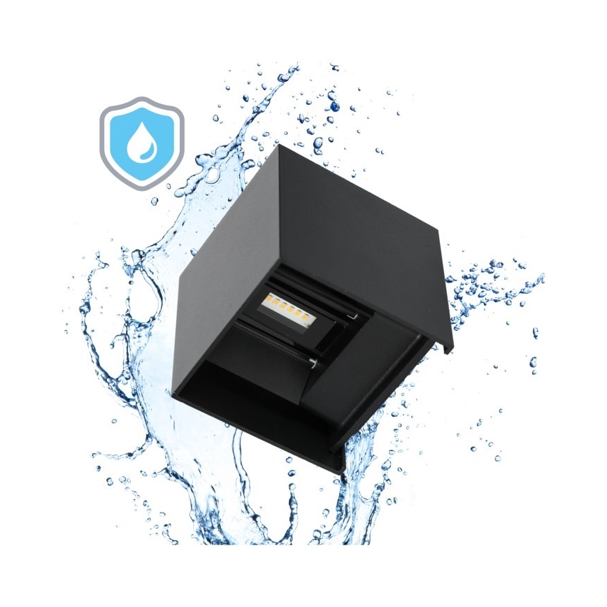 LED-Outdoor-Wandleuchte QUERK 2xLED/3W/230V 3000K IP54 schwarz