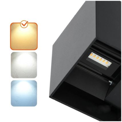 LED-Outdoor-Wandleuchte QUERK 2xLED/3W/230V 3000K IP54 schwarz