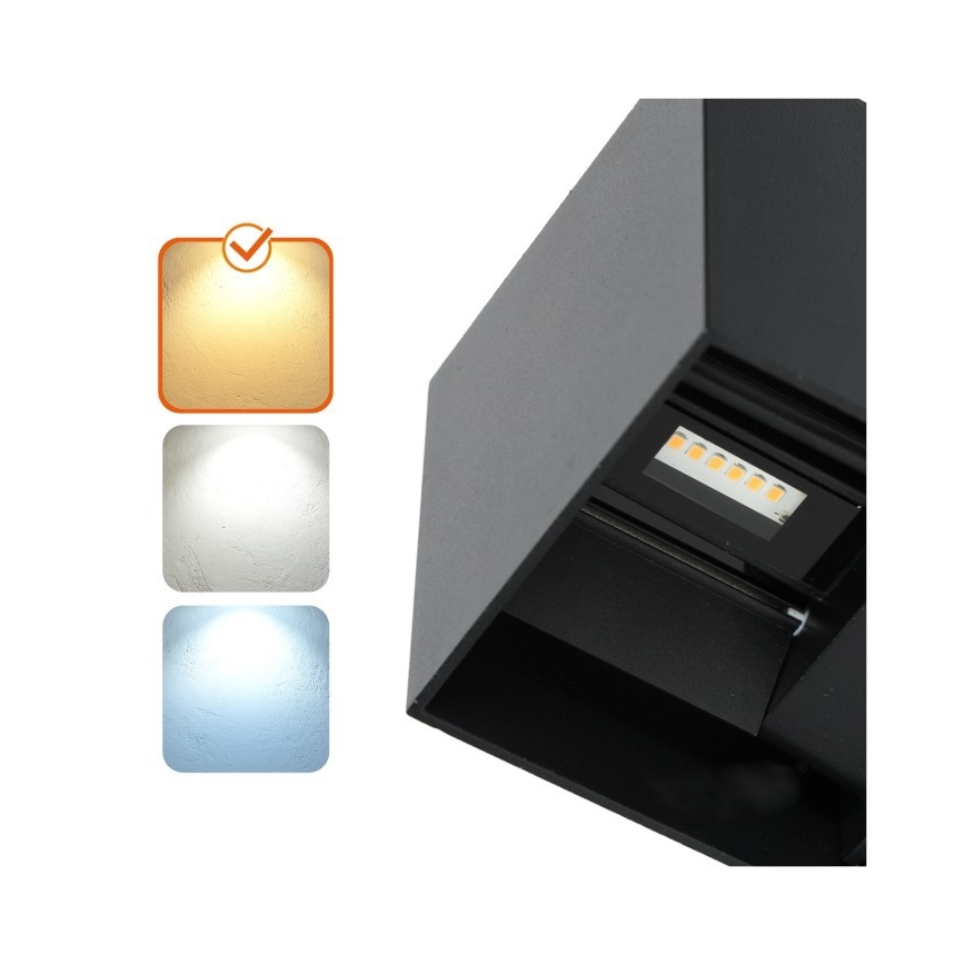 LED-Outdoor-Wandleuchte QUERK 2xLED/3W/230V 3000K IP54 schwarz