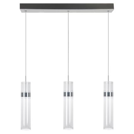 LED-Pendelleuchte AMBIENTE mit Seilaufhängung 3xLED/6W/230V 3000/4000/6000K hochglänzender Chrom