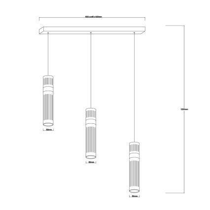 LED-Pendelleuchte AMBIENTE mit Seilaufhängung 3xLED/6W/230V 3000/4000/6000K hochglänzender Chrom