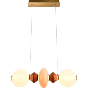LED-Pendelleuchte an Drahtseil FLORES LED/15W/230V gold/orange/braun