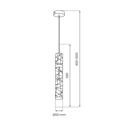 LED-Pendelleuchte an Drahtseil LAGOS LED/8W/230V, goldfarben