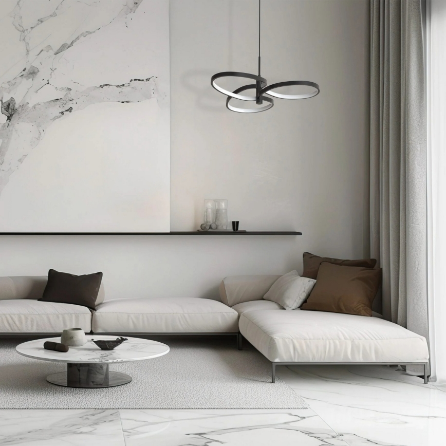 LED-Pendelleuchte an Drahtseil RIBBON LED/25W/230V 4000K schwarz