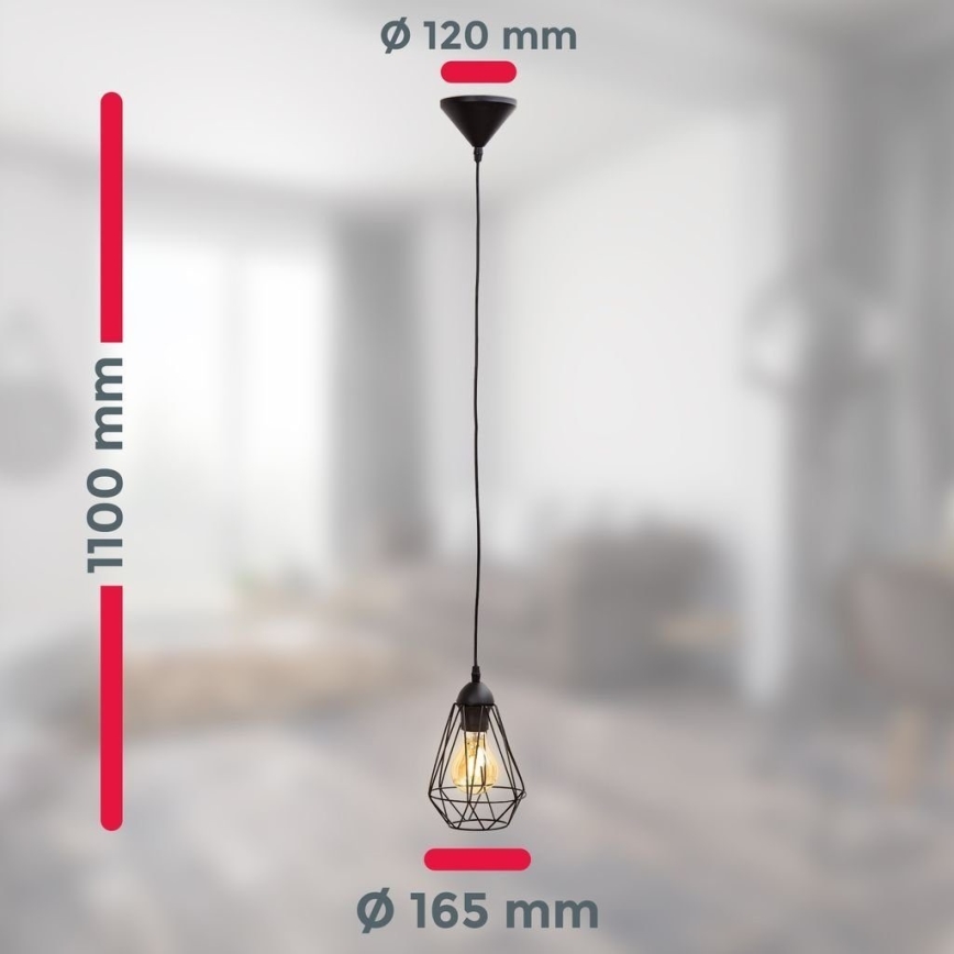LED-Pendelleuchte an Kabel 1xE27/6,5W/230V 2500K schwarz