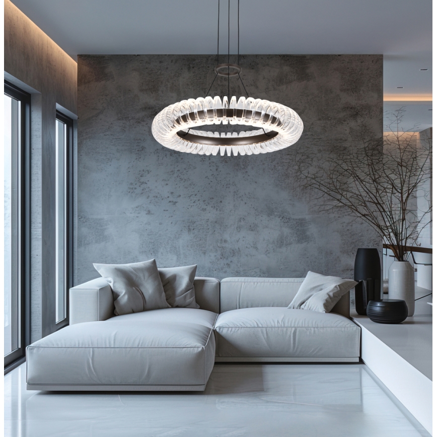LED-Pendelleuchte an Kabel ALBA LED/39W/230V grau/klar
