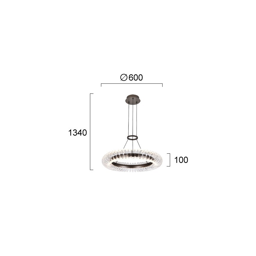 LED-Pendelleuchte an Kabel ALBA LED/39W/230V grau/klar