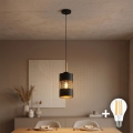 LED-Pendelleuchte an Kabel BOGART 1xE27/15W/230V schwarz/gold