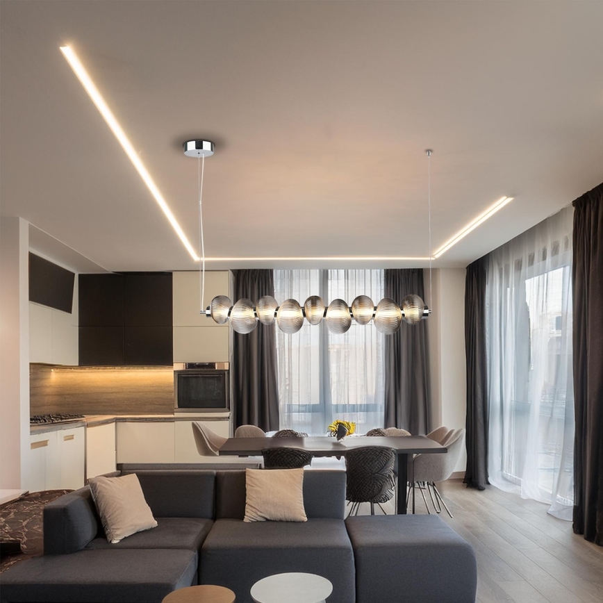 LED-Pendelleuchte an Kabel BOLLA LED/32W/230V glänzender Chrom/rauchgrau