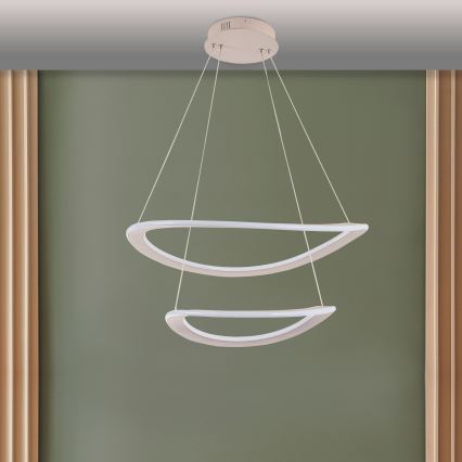 LED-Pendelleuchte an Kabel CASHMERE LED/75W/230V Ø 59,5 beige