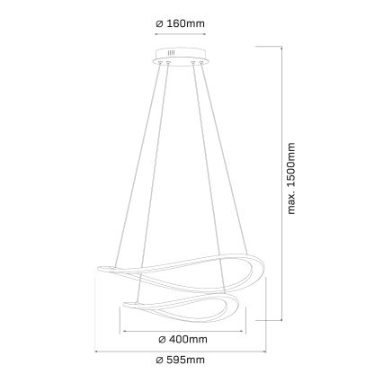 LED-Pendelleuchte an Kabel CASHMERE LED/75W/230V Ø 59,5 beige