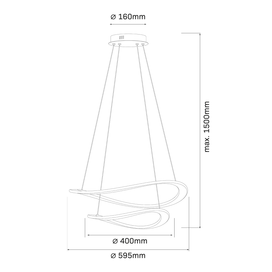 LED-Pendelleuchte an Kabel CASHMERE LED/75W/230V Ø 59,5 beige
