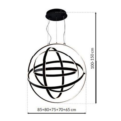LED-Pendelleuchte an Kabel COPERNICUS LED/260W/230V schwarz