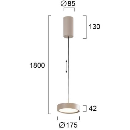 LED-Pendelleuchte an Kabel DENVER LED/21W/230V beige