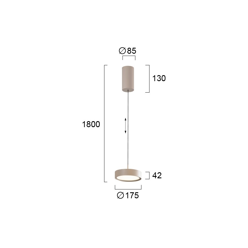 LED-Pendelleuchte an Kabel DENVER LED/21W/230V beige