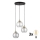 LED-Pendelleuchte an Kabel DEVI 3xE27/15W/230V schwarz/klar