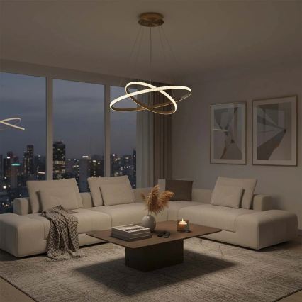 LED-Pendelleuchte an Kabel DIANA LED/44W/230V 4000K Ø 59 cm goldfarben
