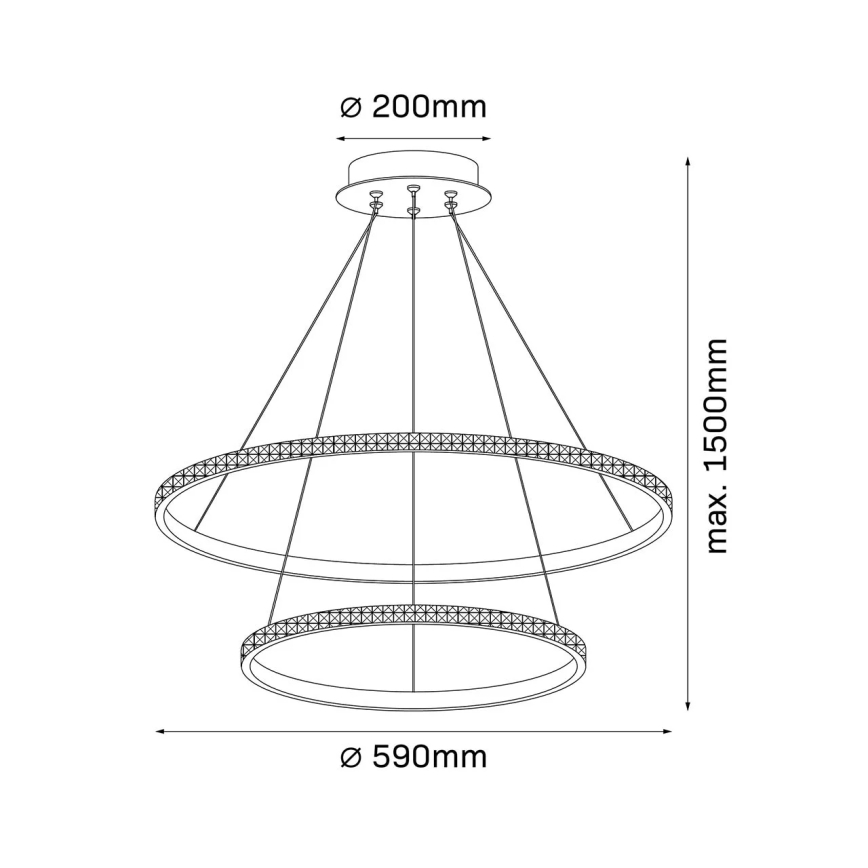 LED-Pendelleuchte an Kabel DIANA LED/44W/230V 4000K Ø 59 cm goldfarben